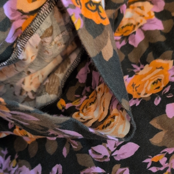 Anthropologie Black and Orange Mandarin Collar Blouse - Picture 2 of 7